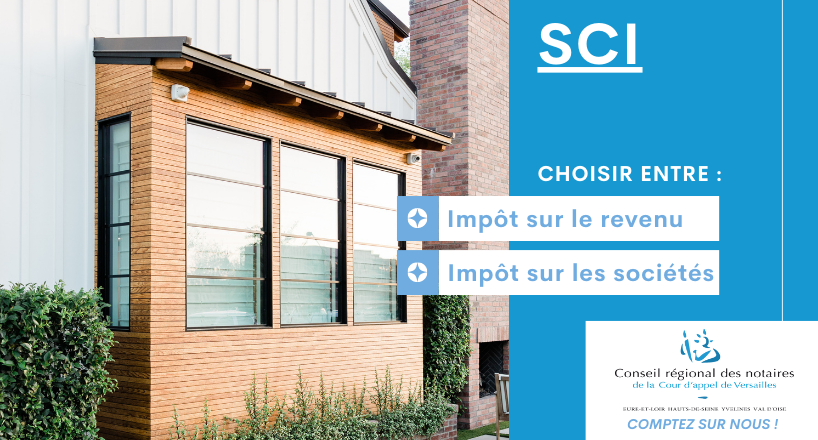 notaire SCI fiscalité imposition impôt revenus IR sociétés IS charges associés imposables